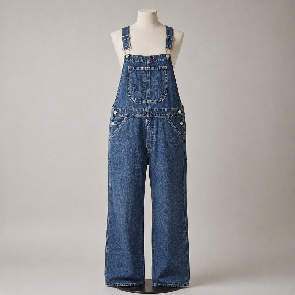 VTG Gap Denim Overalls Medium Wash Straight Leg Cotton Vintage Style Mens Large